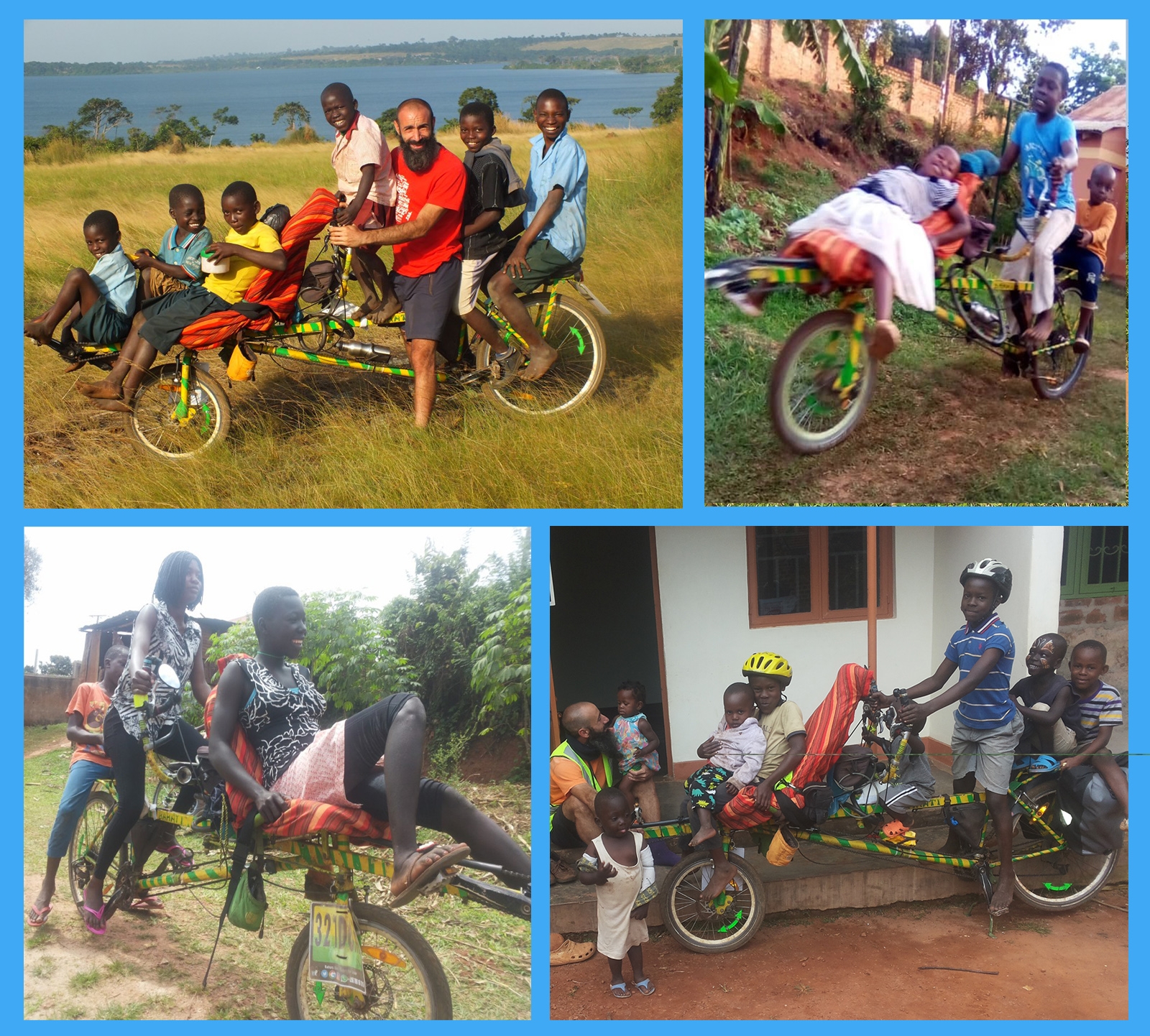 Ugandan children operating the prototype chassis frame layout